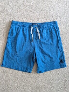 Psycho Bunny Men's Cotton Blend Lounge Shorts Embroidered Bunny Pull On Sz XL
